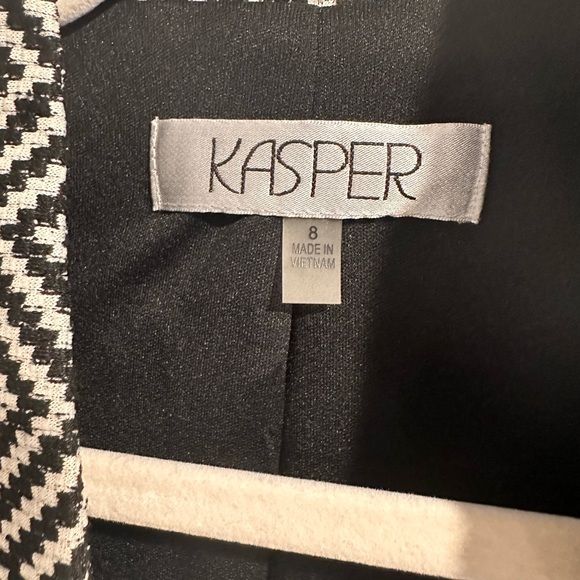 Kasper Blazer Vintage Bordeaux Black Ivory Chevron Sz 8 NWT MSRP $149 - Picture 5 of 6